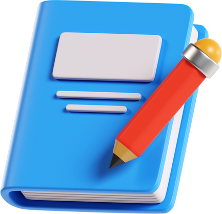 Book and Pencil 3D Icon