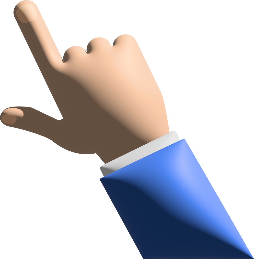 3D Hand pointing illustration. Hand 3d gesture